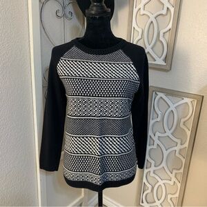 Talbots sweater four knit design on front and back